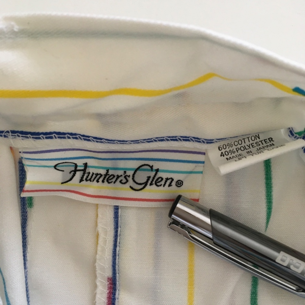 VTG 80s Hunter’s Glen Rainbow Striped Shorts Sz 9/10 High Waisted NOS Japan Made - Picture 10 of 16